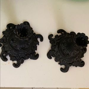 Vintage pair of Emig Cast Iron Candle holders